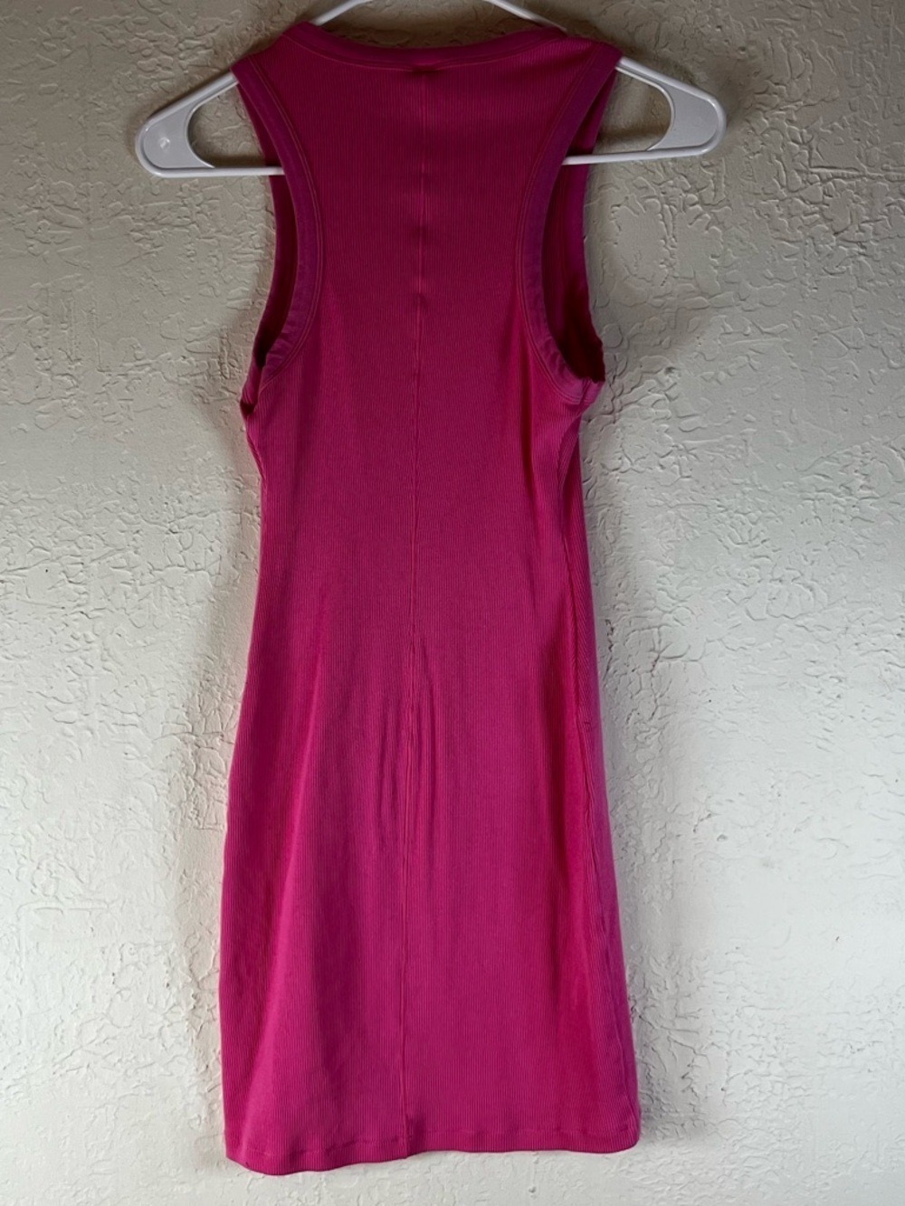Skims Ribbed High Neck Tank Mini Dress in Sugar Pink - Picture 6 of 10